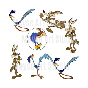 Coyote, Road Runner – Collection of digital file, Tunes, Silhouette, Cricut, PNG, SVG, Cut, Digital Download, Bundle