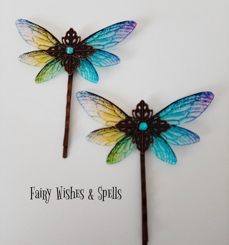 Magical Pair of Ornate Fairy Wing Hair Grips Cottagecore Etsy
