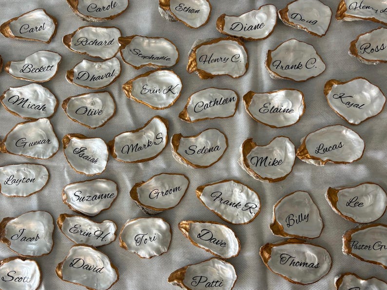 Shell Name Place Setting Customizable Oyster Shell Place Setting - Etsy