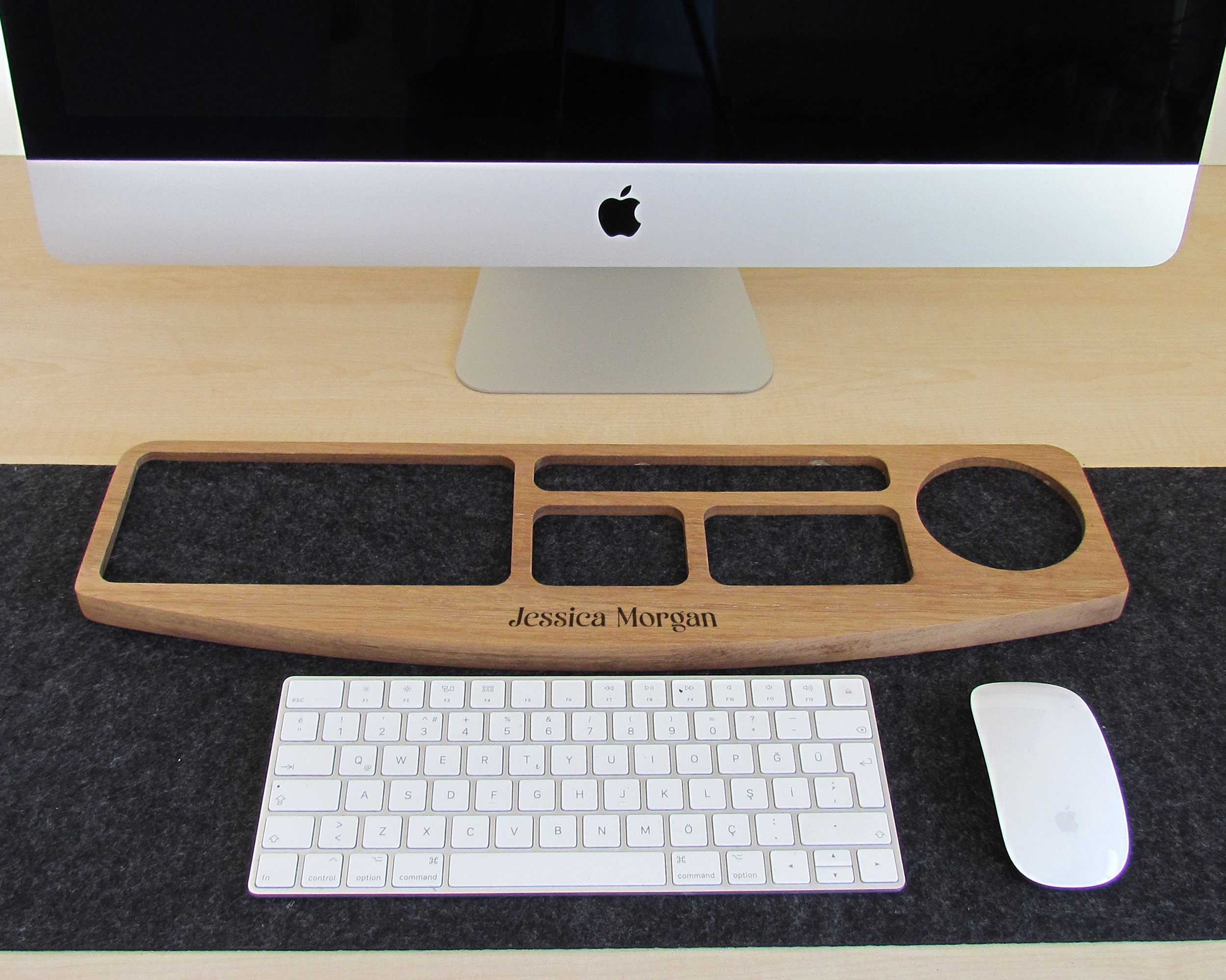 Wood Desk Organizer Office Desk Accessories Organizer Tray Etsy