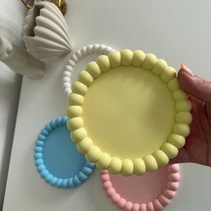 Plateau à bulles, dessous de verre à bulles, plateau à bougies, plat à bijoux, plateau de présentation, idée cadeau pour une nouvelle maison, plateau à bulles rond, plateau de bibelots