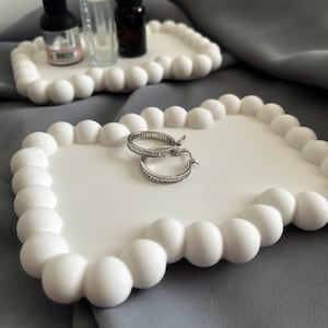 Plateau à bulles en béton fait main : porte-objets décoratif