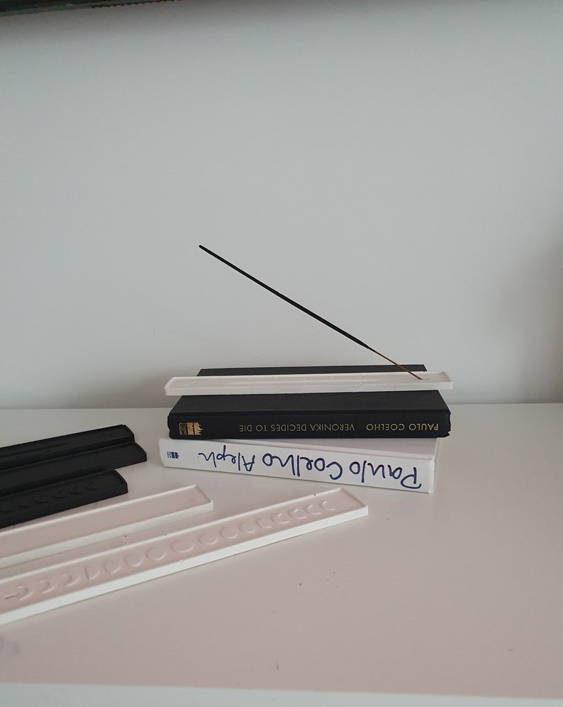 Handmade Concrete Incense Holder Set | Minimalist Incense Burner Tray | Modern Scandi Home Decor | Meditation Gift | Incense Stick Holder image 4