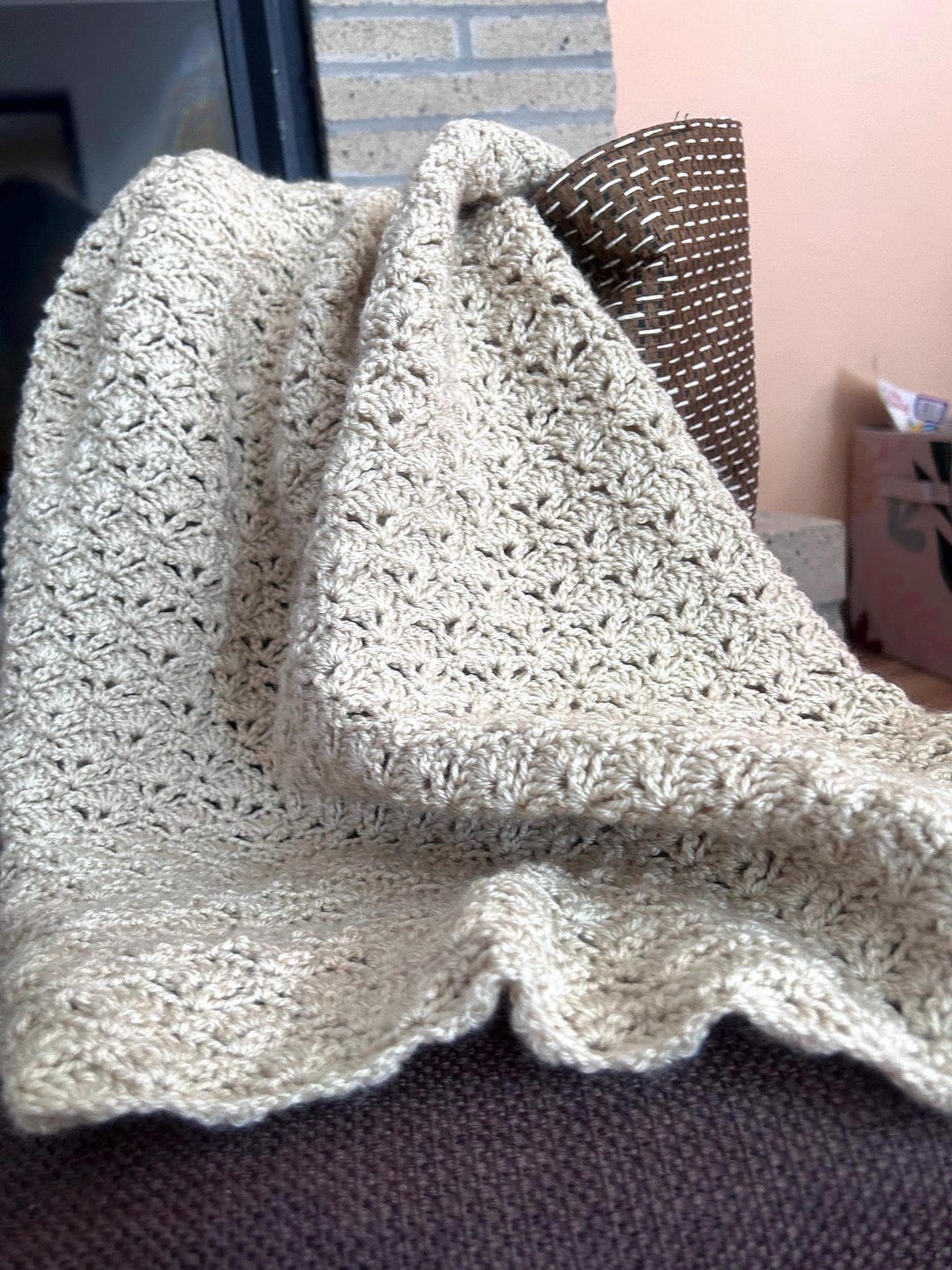 Crochet Shell Stitch Baby Blanket Pattern: Easy Cotton Throw (PDF) - Etsy