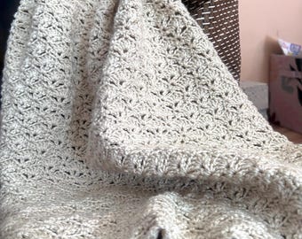 Crochet Shell Stitch Baby Blanket Pattern: Easy Cotton Throw (PDF)