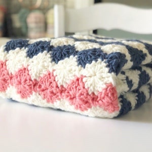 Chunky baby blanket, baby blanket pattern, crochet blanket pattern, easy blanket pattern, newborn blanket, harlequin blanket crochet pattern