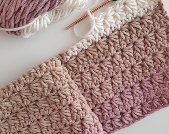 Patrón fácil de manta de crochet con punto estrella: Tutorial para principiantes (PDF)