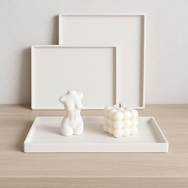 Minimalist Decorative Tray | Concrete Vanity Tray | Coffee Table Decor | Neutral Home Decor | Jewellery Tray | Handmade Gift | Modern Tray