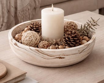 Luxury Marble Decor Bowl | Handmade Concrete Catch-All Tray | Coffee Table Centerpiece | Entryway Key Holder | Neutral Home Decor Gift