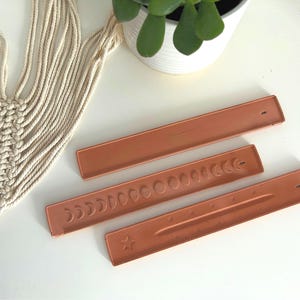 Handmade Concrete Incense Holder Set | Minimalist Incense Burner Tray | Modern Scandi Home Decor | Meditation Gift | Incense Stick Holder Terracotta