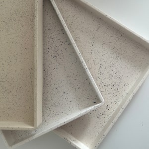 Large square concrete display tray, decorative tray, living room tray, stone tray, trinket dish tray, scandi style, bathroom accessories