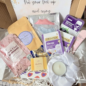 Spa Gift Box for Her, Thank You, Birthday, Bridesmaid, Get Well Soon, Teacher Gift, Pamper Hamper, Relaxation Self Care Set
