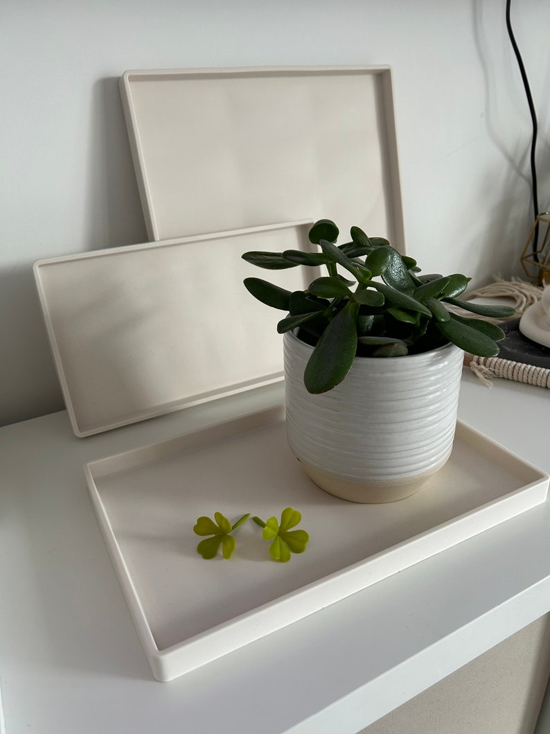 Large square concrete display tray, decorative tray, living room tray, stone tray, trinket dish tray, scandi style, bathroom accessories image 7