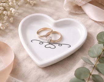 Ring Dish Jewelry Tray,  Handmade Ceramic Trinket Dish, Wedding Ring Holder, Valentine Gift, Jewelry Organize, Wedding Ring Holder