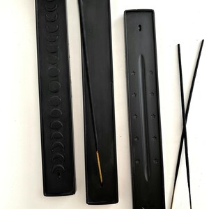 Handmade Concrete Incense Holder Set | Minimalist Incense Burner Tray | Modern Scandi Home Decor | Meditation Gift | Incense Stick Holder Black