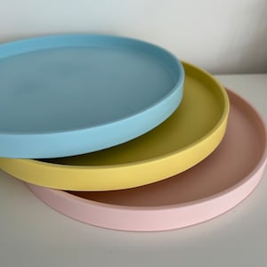Grand présentoir rond en béton, plateau décoratif, plateau de salon, plateau en pierre, plateau de bibelots, style scandinave, accessoires de salle de bain