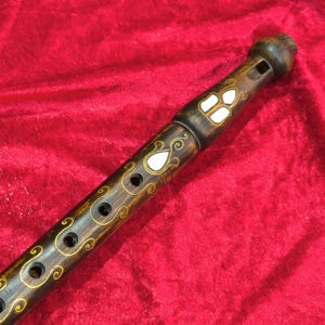 Handcrafted Walnut Wood Flute – 34 cm (13.4 inches) – With Optional Mother-of-Pearl Inlay