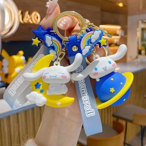 Cute cartoon Cinnamon Dog keychain charm cartoon bag charm gift cute girls bag keychain animal keychain star moon keychain rocket planet