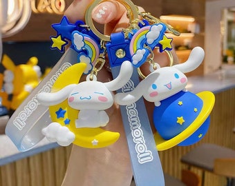 Cute cartoon Cinnamon Dog keychain charm cartoon bag charm gift cute girls bag keychain animal keychain star moon keychain rocket planet