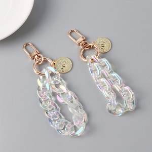 Llavero de cadena con letras personalizable/Llavero de acrílico moderno/Pequeño y bonito regalo para niñas y mujeres/Accesorio para llaves de bolso de teléfono Lindo llavero