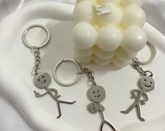 Funny Middle Finger Stick-man,Cute keychains,Funny gifts,Funny keychain,Funny stick figures akimbo,Bag Accessory,Personalized Gift for him