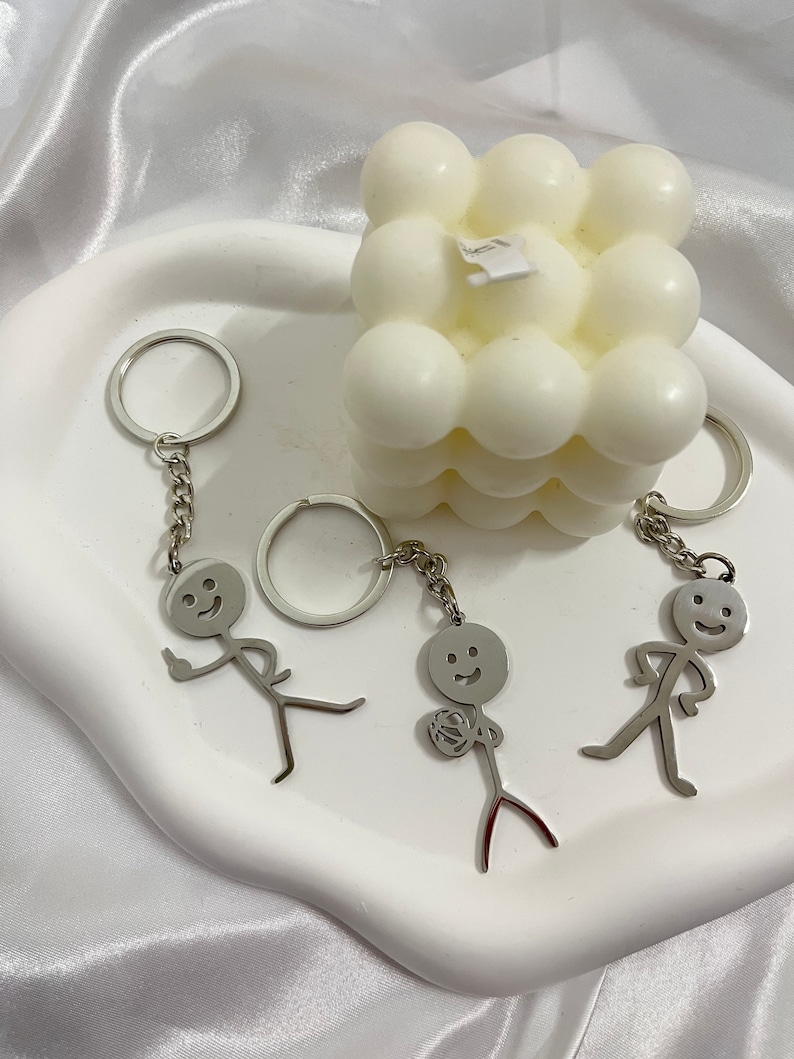 Funny Middle Finger Stick-man,cute Keychains,funny Gifts,funny Keychain ...