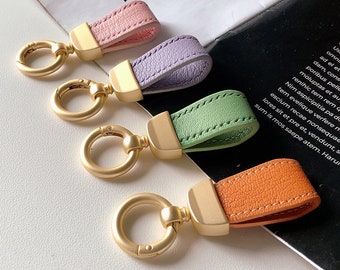 Genuine Leather Wristlet Keyring/Key Fob/Keychain Wrist Lanyard/Wristlet Keychain/Unisex Leather Teacher Gift/ID Badge Lanyard/Custom gifts