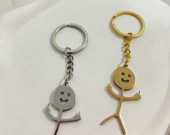 Funny Middle Finger Stick-man,Cute keychains,Funny gifts,Funny keychain,Funny key-ring,Cute Keychain,Bag Accessory,Personalized Gift for him