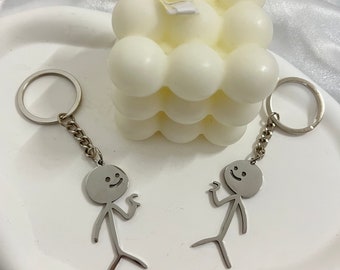 Funny heart-matching stick figures,cute keychains,funny gifts,funny keychains,funny keyrings,couple keychains,bag accessories,gifts for him