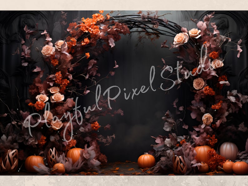 4 Fall Floral Backdrops Fun Digital Backgrounds Composite - Etsy