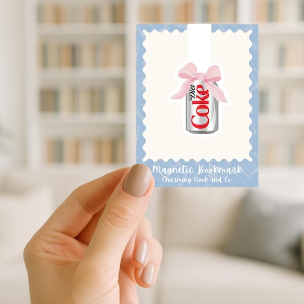 Diet Coke  Magnetic Bookmark/laminate bookmark/reader gifts/book club gifts/book lover gifts/book accessories/bookish gifts
