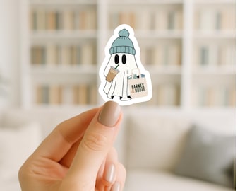 Ghost off to the Bookstore Sticker/water-resistant/laminated/bookish gifts/kindle sticker/laptop sticker/waterbottle sticker/