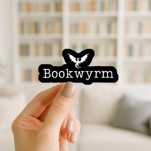 Bookwyrm Sticker/dragon sticker/black sticker/fantasy sticker/fourthwing sticker/sticker gift/kindle/laptop/waterbottle