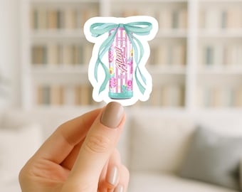 Cotton Candy Alani Coquette/water-resistant sticker/laptop sticker/kindle sticker/waterbottle sticker/bow sticker/drink sticker