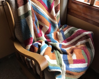 Cabin Blanket knitting pattern | English | Español