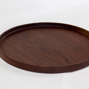 16&quot; rond dienblad van zwart walnotenhout / rond houten dienblad / decoratief dienblad / zwart notenhouten opvangbak / Ottoman dienblad / dienblad