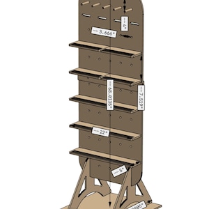 Summit Floor Display Stand – Handmade Wood Rack with Shelves & Pegs, Portable Flat-Pack Organizer for Vendors, Craft Fairs And Retail image 10