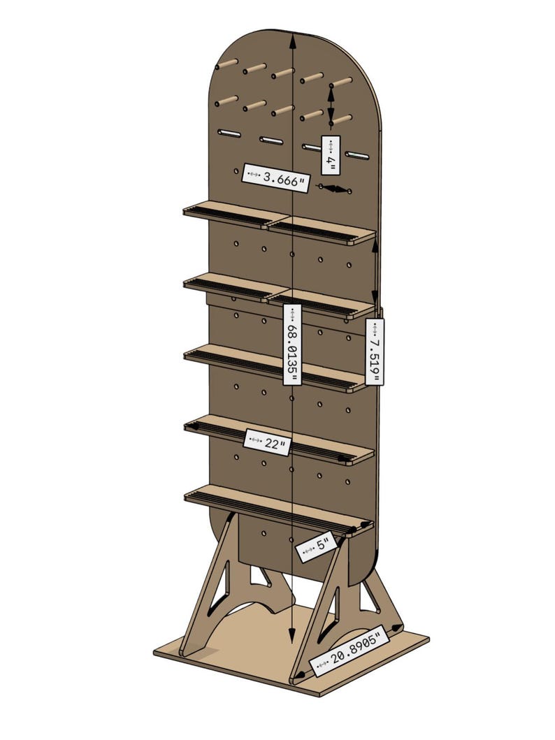 Summit Floor Display Stand – Handmade Wood Rack with Shelves & Pegs, Portable Flat-Pack Organizer for Vendors, Craft Fairs And Retail image 10