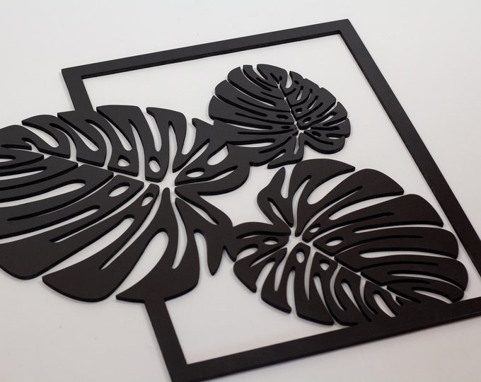 Monstera Wall Art / Monstera Leaves Wall Decor / Monstera Wood Etsy