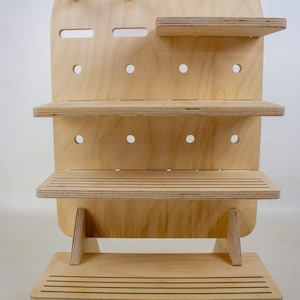 Wooden Small Display Racks Summit Compact Tabletop Display – Handmade Wood Rack With Shelves ...