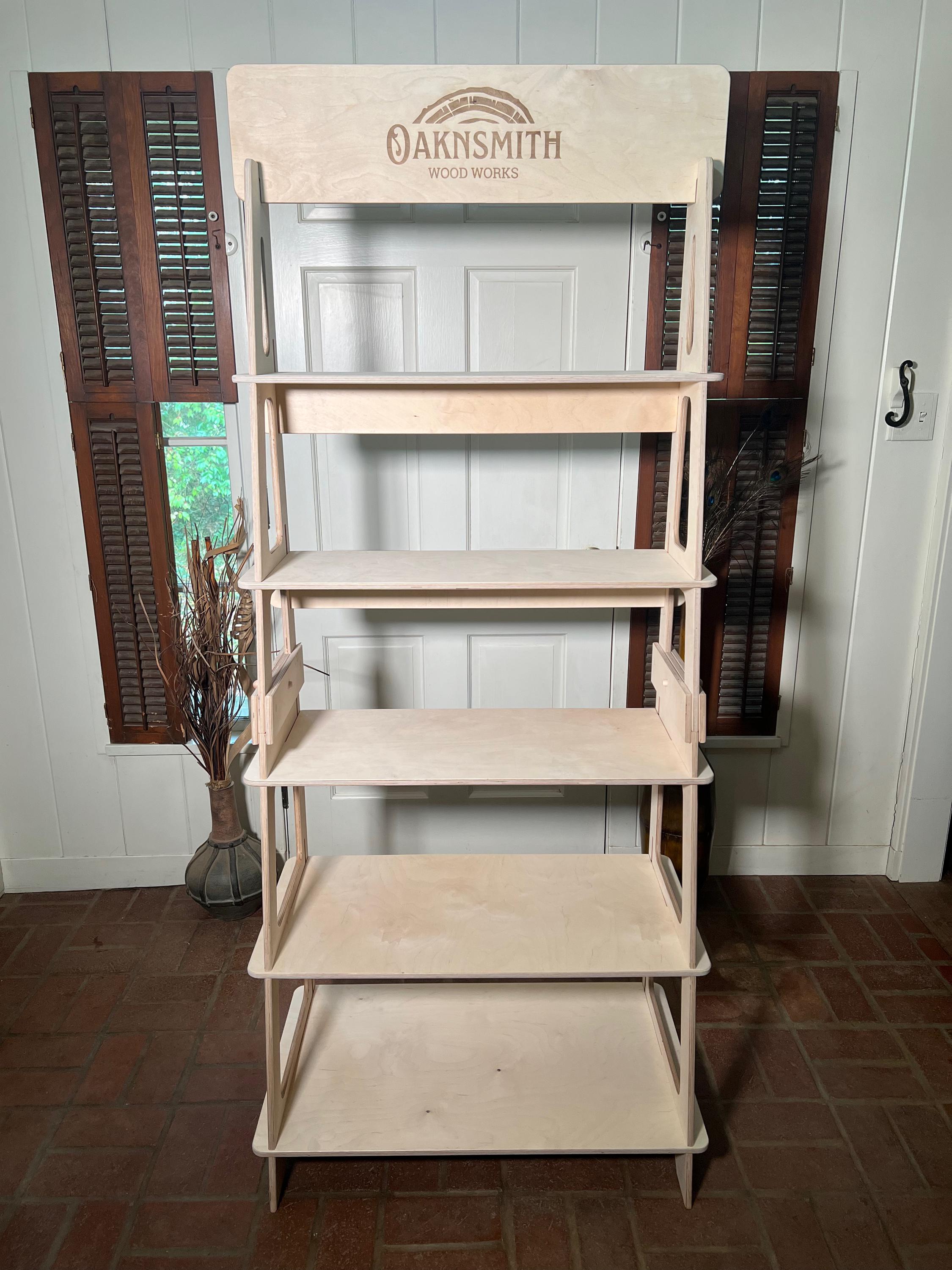 Pinnacle Display Shelf – Modular Flat Pack Wood Vendor Stand | for