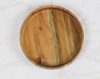 20 cm Ahorn Rundes Catchall Tablett / Rundes Valet Tablett / Dekoratives Tablett / Ahorn Catchall Tablett / Osmanisches Tablett / Serviertablett
