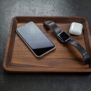 Walnut Decorative Tray / Catchall Tray / Valet Tray / Serving Tray / Solid Wood Tray / Ottoman Tray