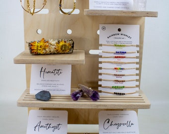 Summit Compact Tabletop Display – Handmade Wood Rack with Shelves & Pegs, Portable Flat-Pack Organizer for Vendors, Craft Fairs and Retail