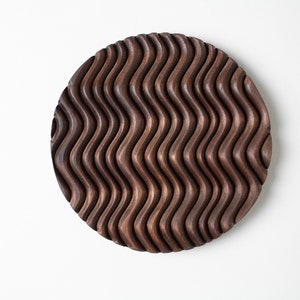 Walnut Decorative Trivet / Decorative Wood Trivet / Decorative Pot Holder / Wave Pattern Kitchen Trivet
