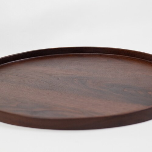 Large Round Decorative Tray / Black Walnut Tray / Ottoman Tray / shops Valet Tray / Round Wooden Tray / Round Catchall Tray / Serving Tray
