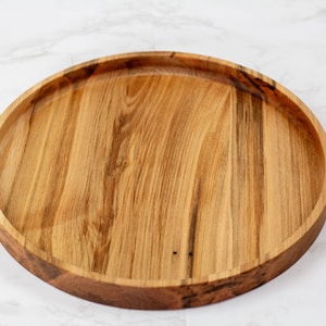 12&quot; rond dienblad esdoorn / decoratief hout dienblad / voetenbank / houten opvangbak