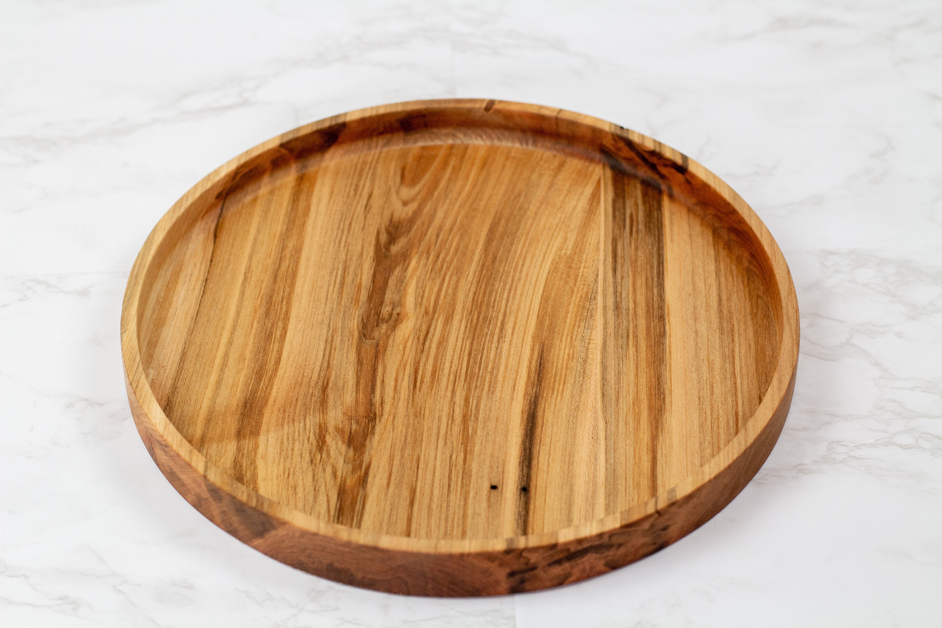 12 Round Maple Tray / Wood Decorative Tray / Ottoman Tray / Wooden