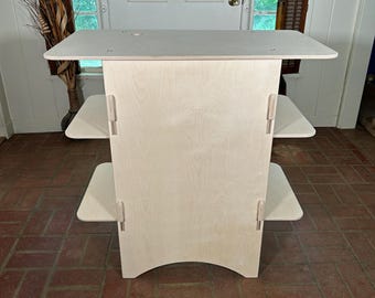 Geflügelte Kassenstation - flacher modularer Holzverkaufskiosk für Handwerksmessestände, Märkte, Shows, Veranstaltungen und Ausstellungen