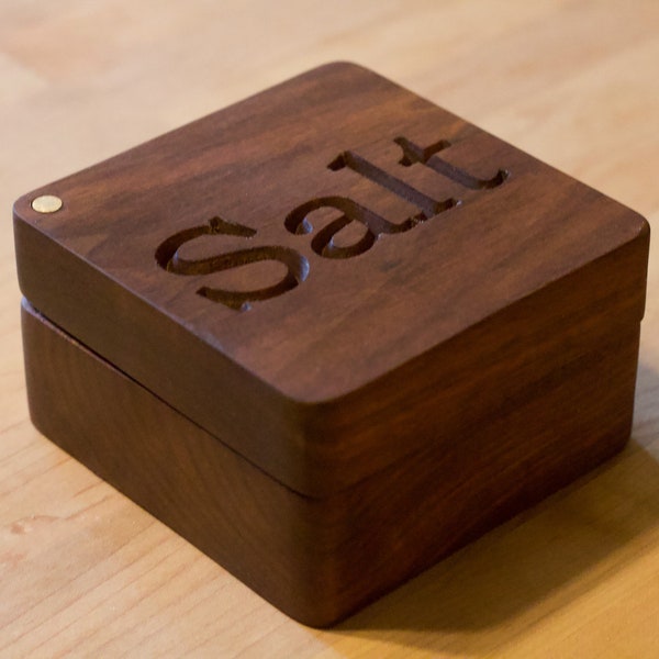 Walnut Wood Salt Container / Salt Pinch / Seasoning Container / Seasoning Holder / Salt Holder / Kitchen Organization Box / Salt Box